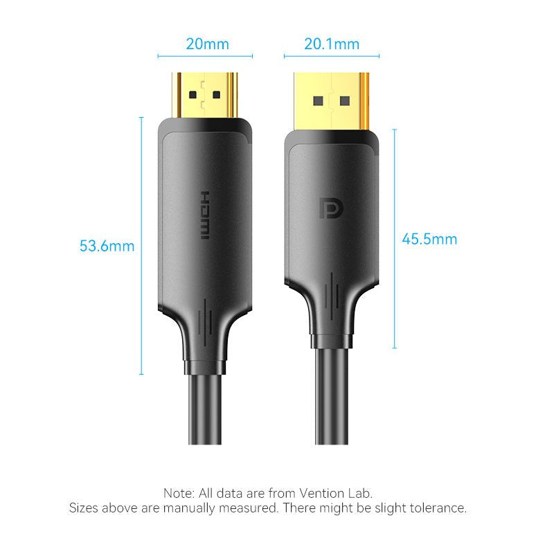 Cable Conversor Vention Hfobi Displayport Macho Hdmi Macho 3m Negro