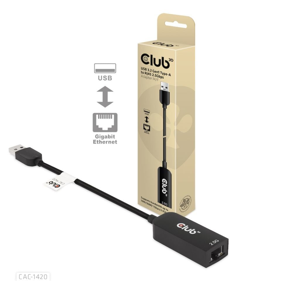 EAN 8719214471255 - CLUB3D CAC-1420 adaptador y tarjeta de red Ethernet 2500 Mbit/s imagen 2