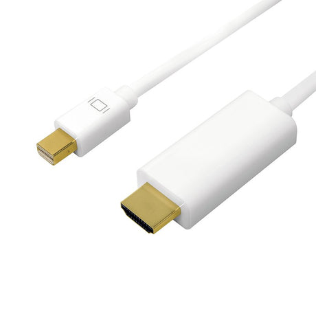 EAN 4052792052244 - LogiLink CV0122 adaptador de cable de vídeo 1 m Mini DisplayPort HDMI tipo A (Estándar) Blanco imagen 1