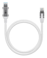 Cable Ethernet Goobay Usb-A 3.2 Gen1 Macho > Rj-45 Macho, Adaptador Lan Blanco, 2 Metros, Cubierta Textil Trenzada 74159