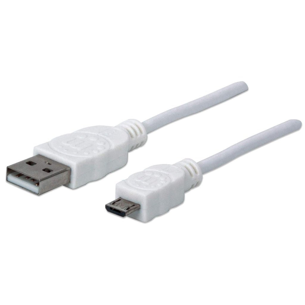 Manhattan Cable Usb Micro-B De Alta Velocidad Usb 2.0, A Macho/ Micro-B Macho, 480 Mbps, 1.8 M, Blanco