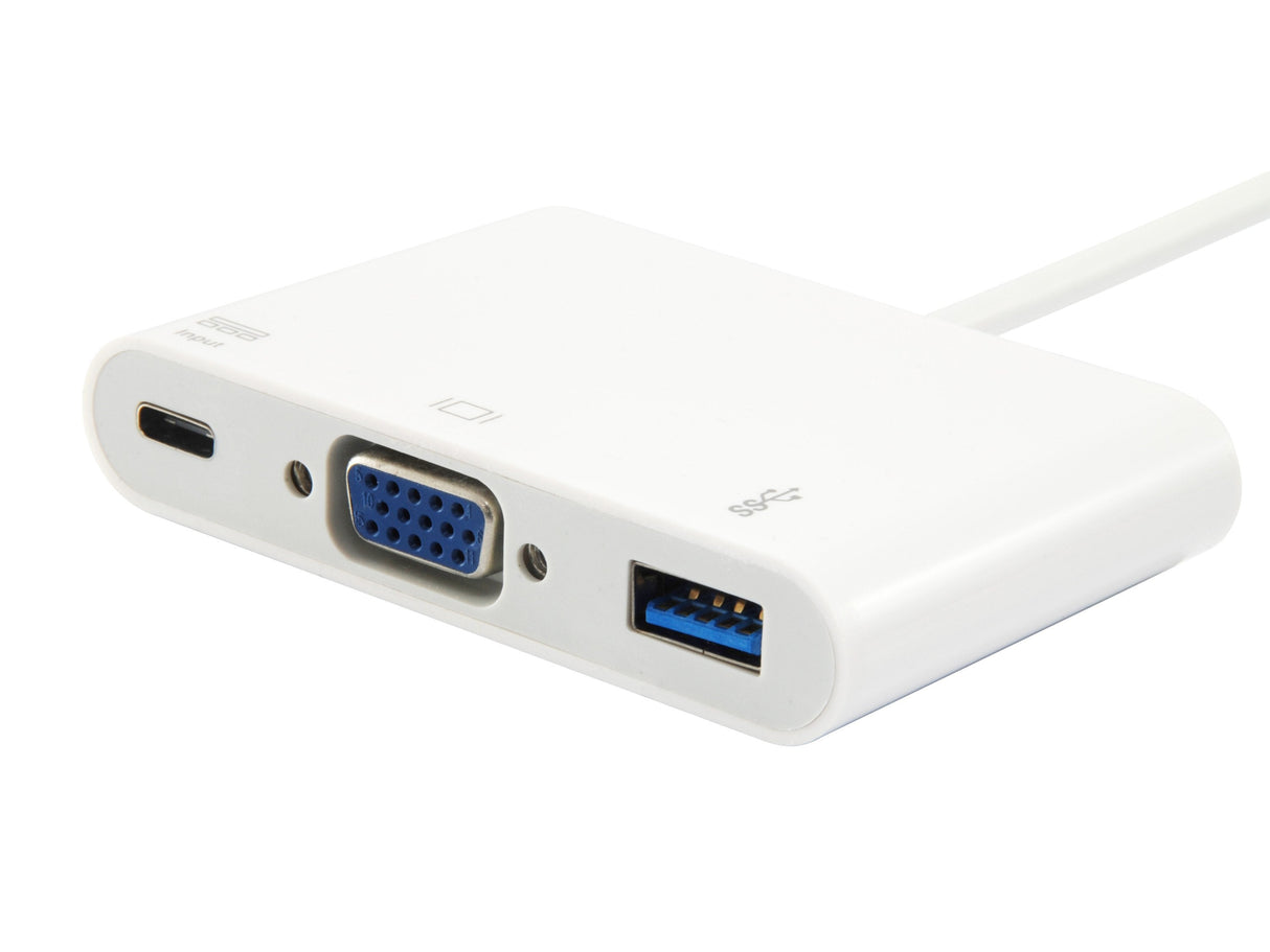 Cable Adaptador  Usb-C Macho A Vga Hembra /  Usb Tipo A 3.0 /  Usb-C Hembra  Ref.133462