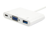 Cable Adaptador  Usb-C Macho A Vga Hembra /  Usb Tipo A 3.0 /  Usb-C Hembra  Ref.133462