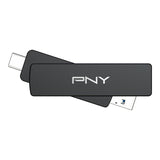 Stick Usb Flash 2 Tb - Pny Otg Duo Link V3 - Type-A Type-C