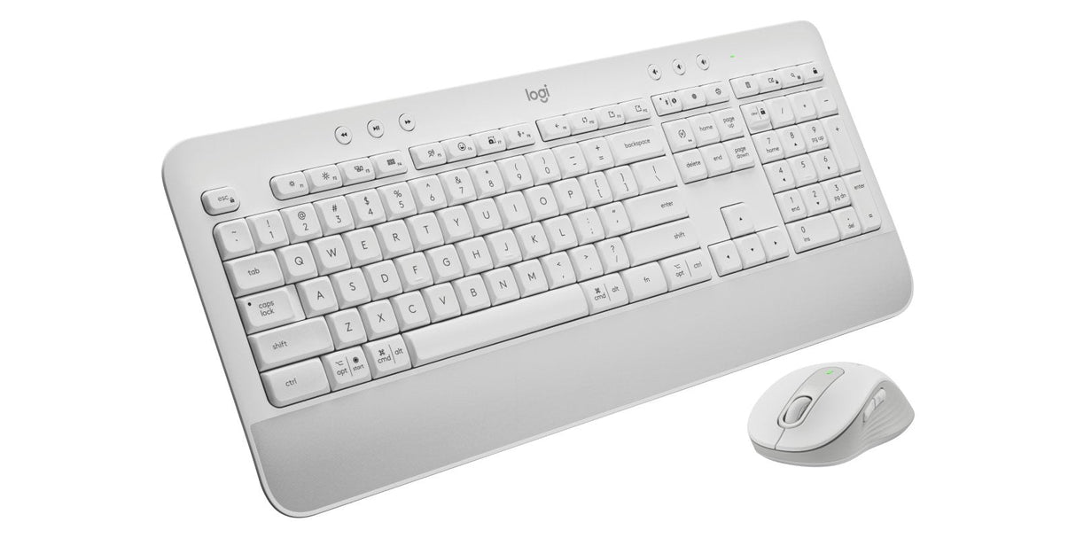 Teclado Ingles Logitech Signature Mk650 Ratón Incluido Rf Wireless + Bluetooth Qwerty Internacional De Ee.Uu. Blanco