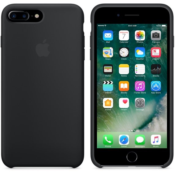 Appleâ Funda Iphone 7 Plus Silicona Negro  Mmqr2zm/A