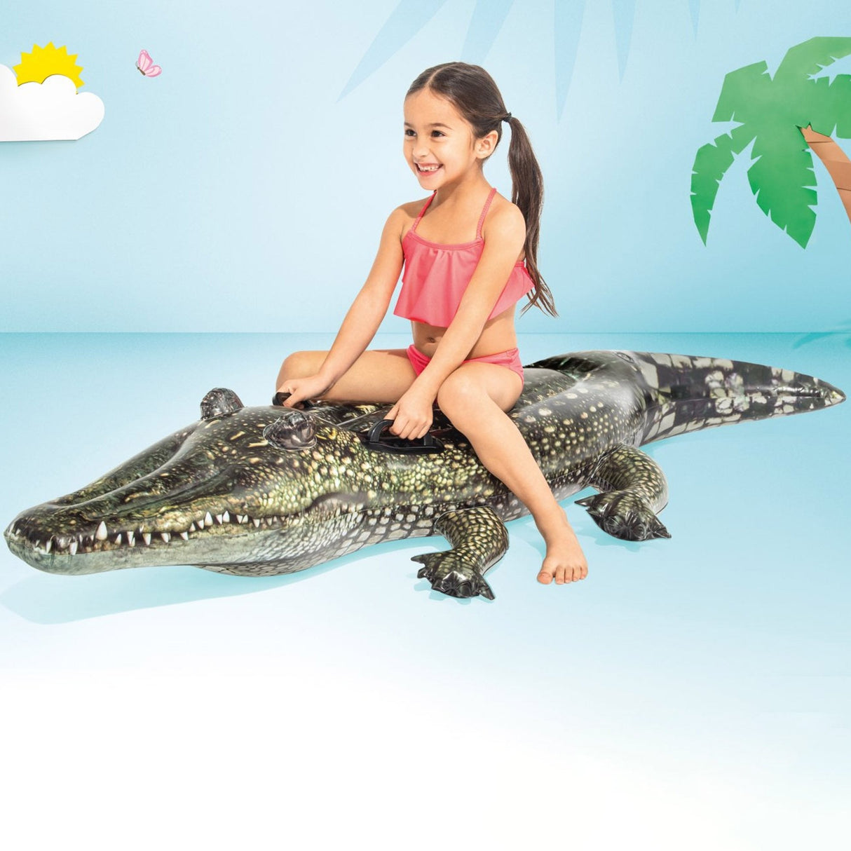 Intex 57551np Cocodrilo Hinchable Con Impresión Fotorrealista