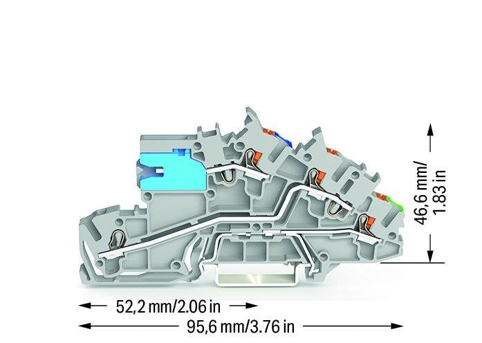 Wago 2203-7541 Installationsetagen- Klemme,Mit N-Trennschlitten,Nt L Pe,Grau