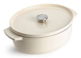 Kitchenaid Bräter Mit Deckel Gusseisen 30cm, Oval, Creme