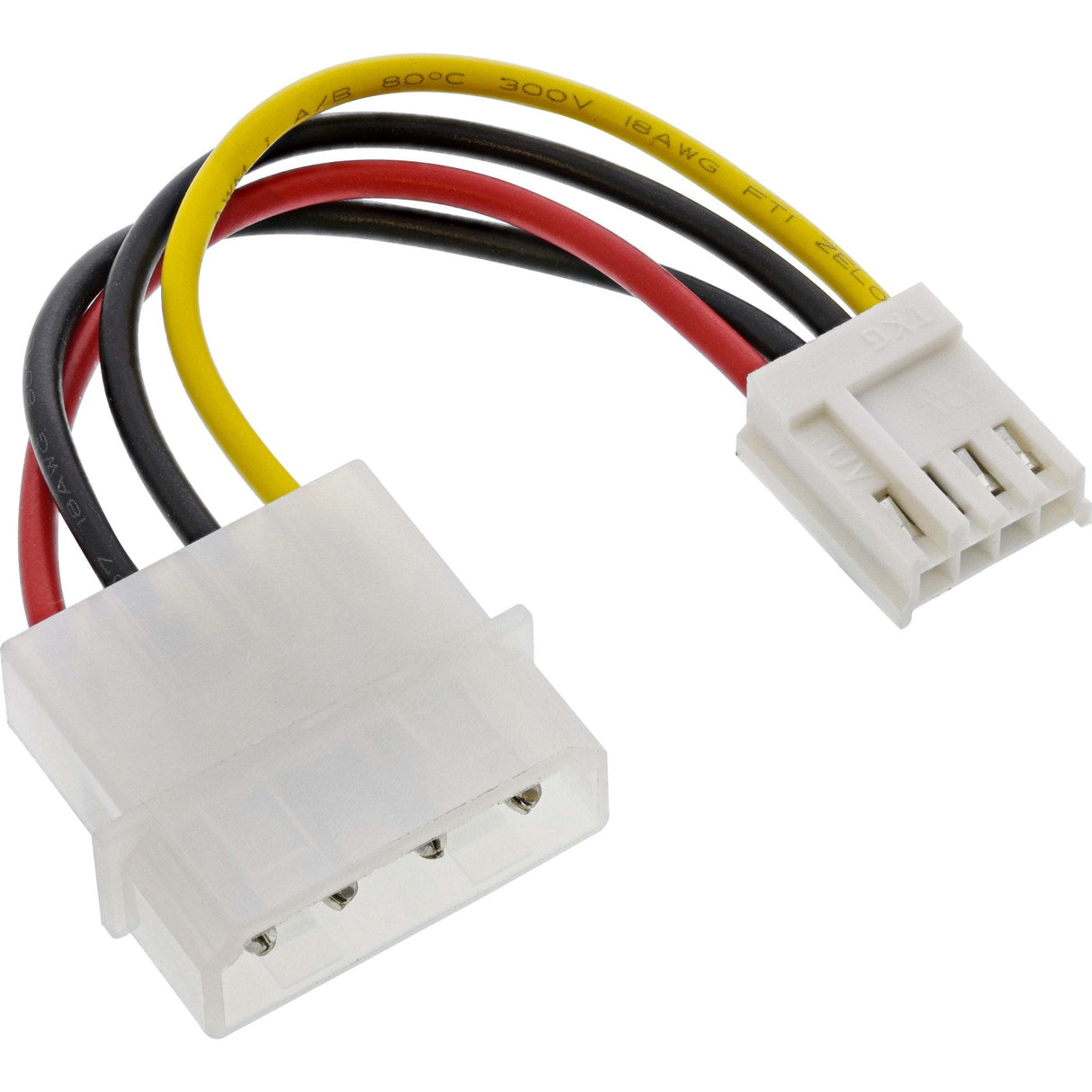 Adaptador De Corriente Inline Molex Interno De 5,25" Hembra De 4 Pines A Disquete Macho De 3,5" De 6 Cm