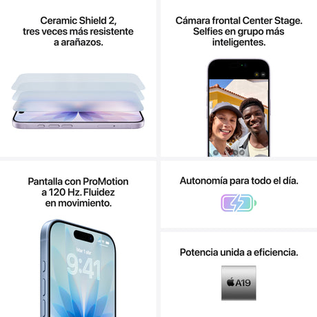 EAN 0195950643503 - Apple iPhone 17 16 cm (6.3") SIM doble iOS 26 5G USB Tipo C 256 GB Negro imagen 6