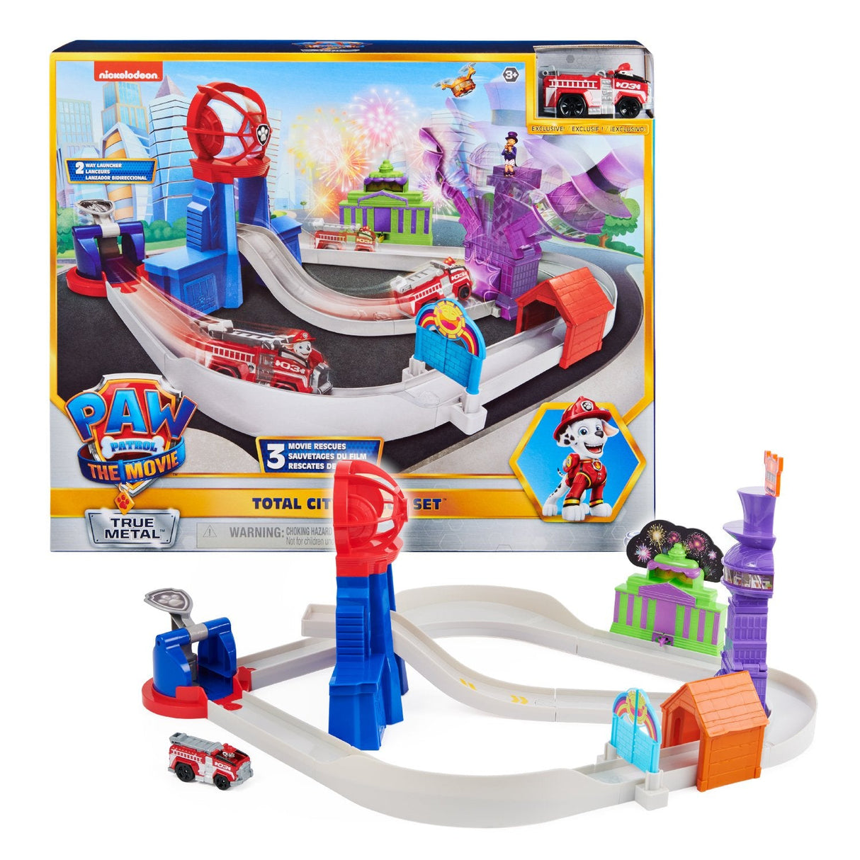 Spin Master Juego De Pista De Carreras De La Película Paw Patrol True Metal Total City Rescue 6061056