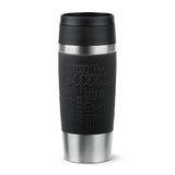 Taza Térmica Emsa Travel Mug Clásica Negro/Acero Inoxidable, 0,36 Litros N2020200