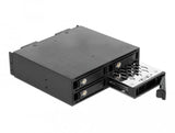 Delock 47235 Panel Bahía Disco Duro 13,3 Cm (5.25") Bandeja Para Disco Duro Negro, Bastidor De Instalación Negro, 13,3 Cm (5.25"), Bandeja Para Disco Duro, Nvme, 2.5", Negro, Aluminio