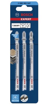Hoja De Sierra De Calar Bosch Expert T 308 Bfp 'Madera Dura Limpieza Por Los Dos Lados' (3 Piezas)