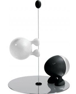 Alessi Asg02 Bw Menage: Salz Und Pfeffer, Thermoplastisches Harz, Negro,Weiss