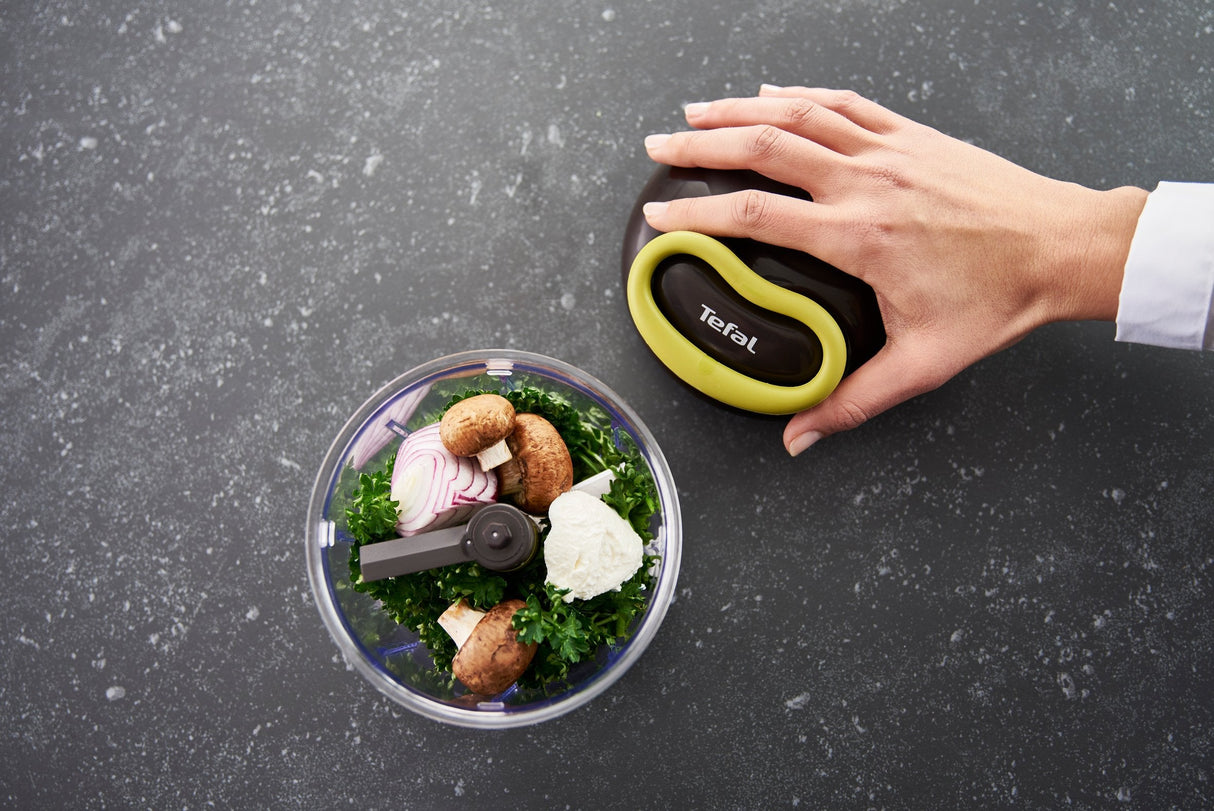 Tefal 5-Sekunden Zerkleinerer, Maxi-Kit Mit 4 Klingen (Negro/Verde, Manuell, 900ml) K13210
