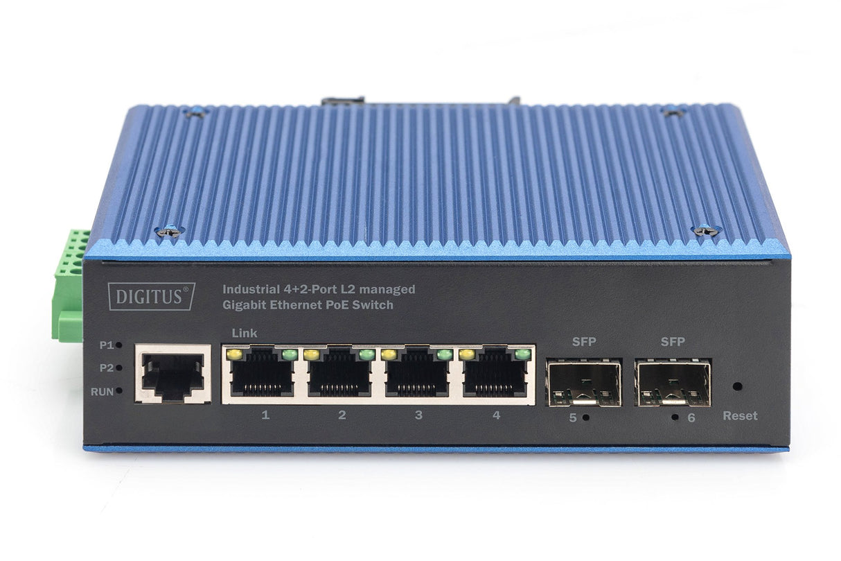 EAN 4016032490197 - Digitus DN-651155 switch Gigabit Ethernet (10/100/1000) Energía sobre Ethernet (PoE) Negro, Azul imagen 2