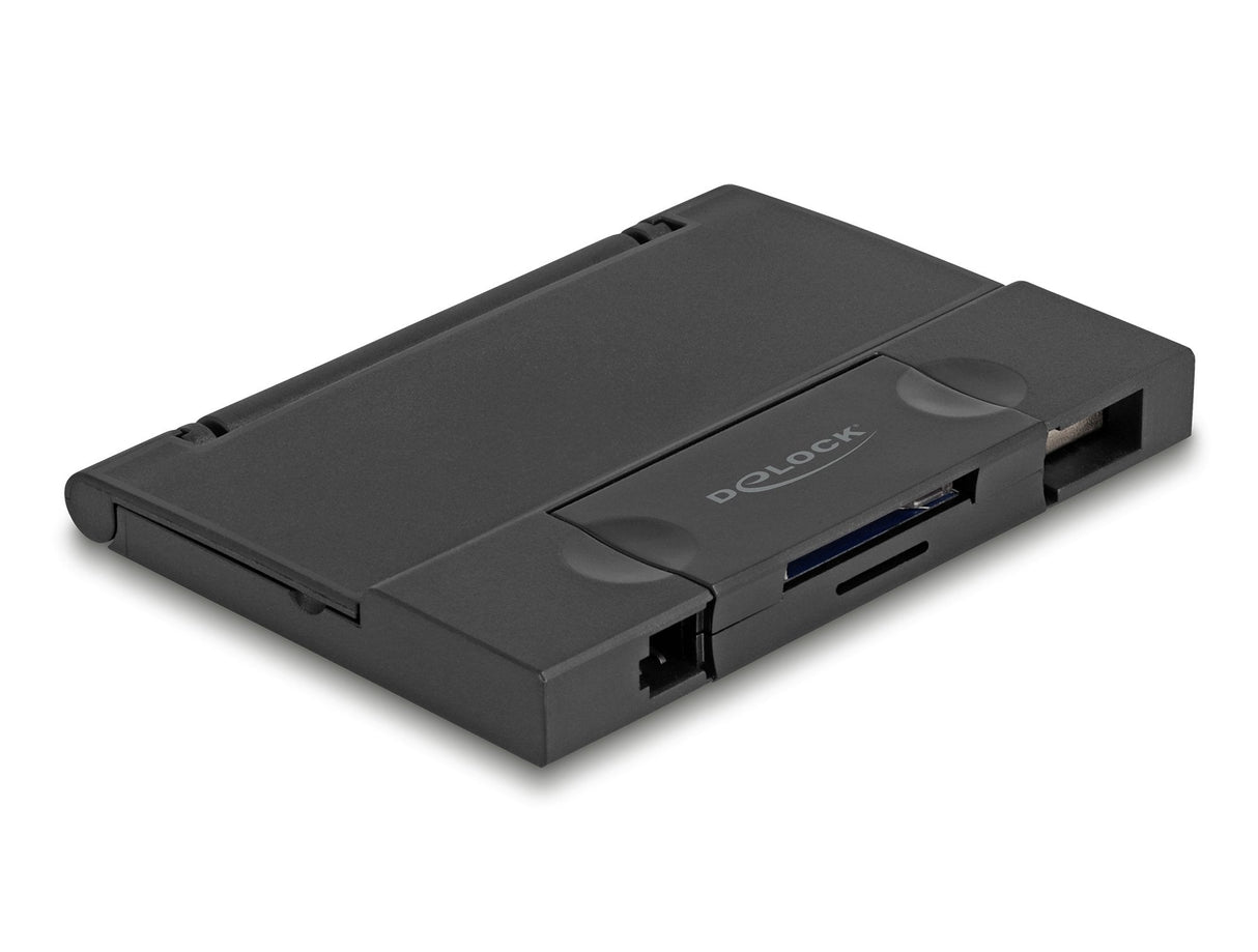 Delock Card Reader Usb 5 Gbps Usb Type-C   Typ-A Für Sd Und Micro Sd Speicherkarten Mit Praktischem Speicherkarten Etui - Schwarz