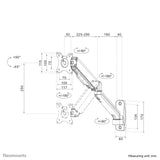 Neomounts By Newstar Wall Mounted Gas Spring Monitor Arm (3 Pivots Vesa 100x100) (Wl70-450bl11)