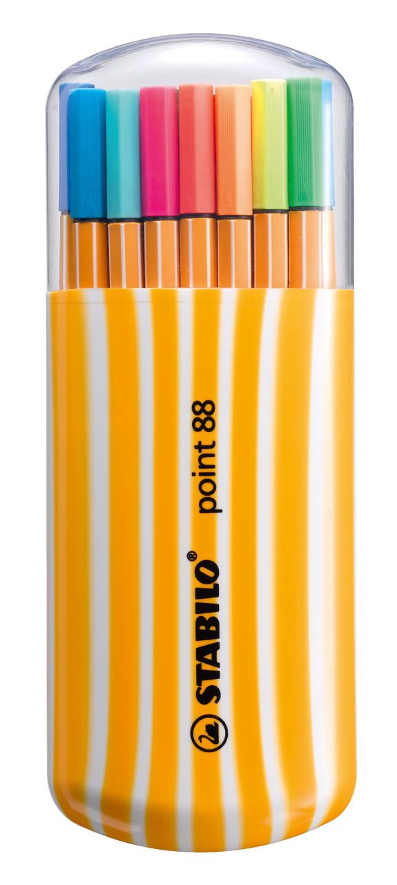 Stabilo Rotuladores Point 88 Estuche Zebrui De 20 C/Surtidos Neón
