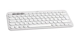 Teclado Inglés Logitech Pebble Keys 2 K380s Rf Wireless + Bluetooth Qwerty Internacional De Ee.Uu. Blanco