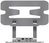 Soporte De Mesa Rapoo Ucs-5001 Para Portátil Con Docking Usb-C 1xhdmi 1 Rj45 Gb 2xusb 3.0 2 Usb-C Color Plata