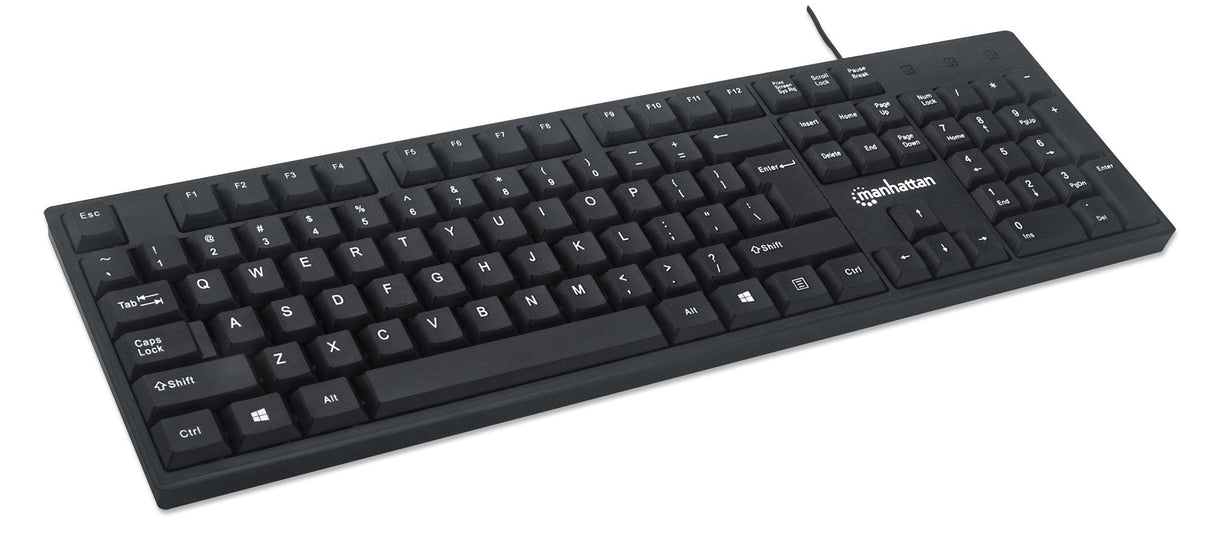 Teclado Inglés Manhattan 179324 Usb Qwerty Negro