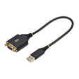 EAN 0065030898362 - StarTech.com 1P1FFCN-USB-SERIAL cable de serie Negro 0,3 m USB tipo A DB-9 imagen 1