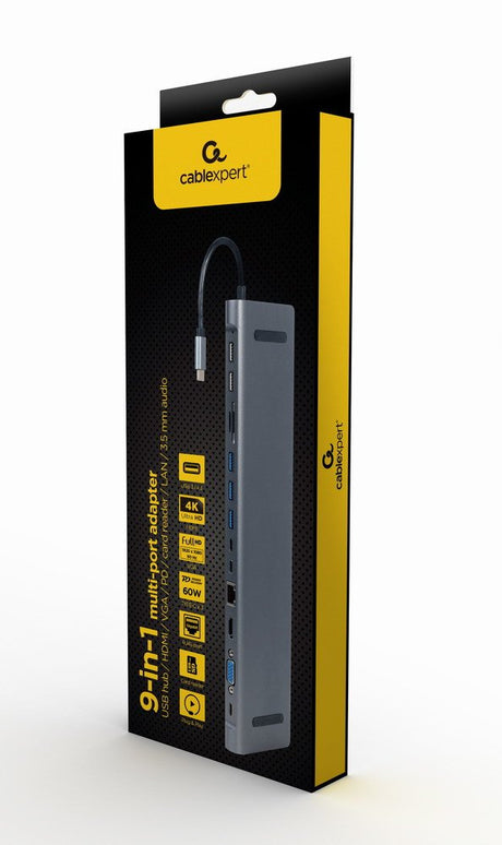 EAN 8716309121439 - Gembird A-CM-COMBO9-01 base para portátil y replicador de puertos USB 3.2 Gen 1 (3.1 Gen 1) Type-C Gris imagen 5