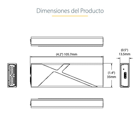 EAN 0065030894975 - StarTech.com M2-USB-C-NVME-SATA caja para disco duro externo Caja externa para unidad de estado sólido (S imagen 16