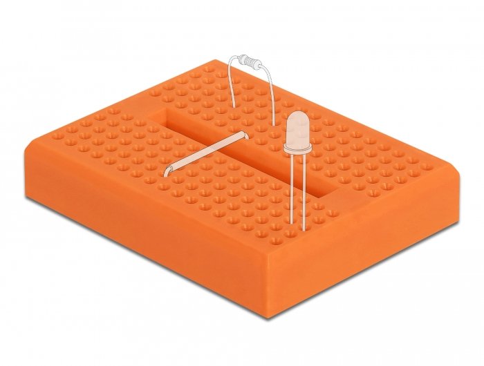 Experimentier-Mini Steckbrett 170 Kontakte Naranja