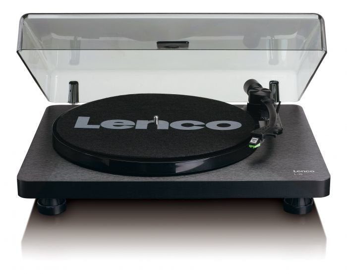 Tocadiscos  Lenco L-30 Black  De Tracción Por Correa Negro