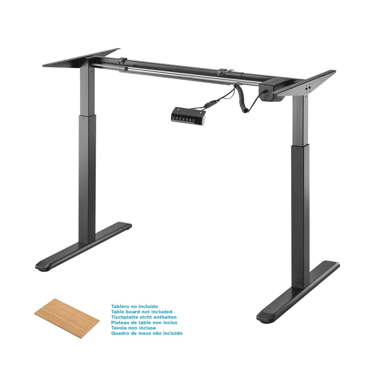 Aisens Bastidor De Escritorio Motorizado - Altura Ajustable Panel De Control - 80kg - Negro