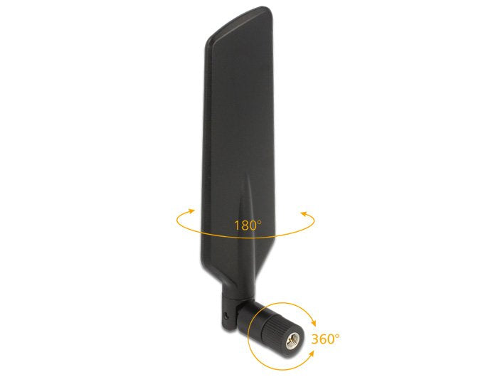 Delock 12409 Antena Lte Doble Banda De Wlan Ac/A/B/G/N Macho Rp-Sma 1 - 4 Dbi Omnidireccional Giratoria Con Unión De Inclinación Negro