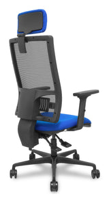 Piqueras Y Crespo Silla Bormate Asincro Malla Negra Asiento Bali Azul Brazos 2d Ruedas 65mm Cabecero Regulable