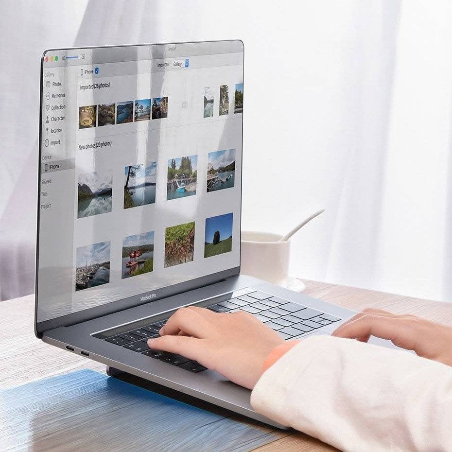 Baseus Self-Adhesive Aluminum Laptop Stand Slim And Thin Silver Suzc-0s