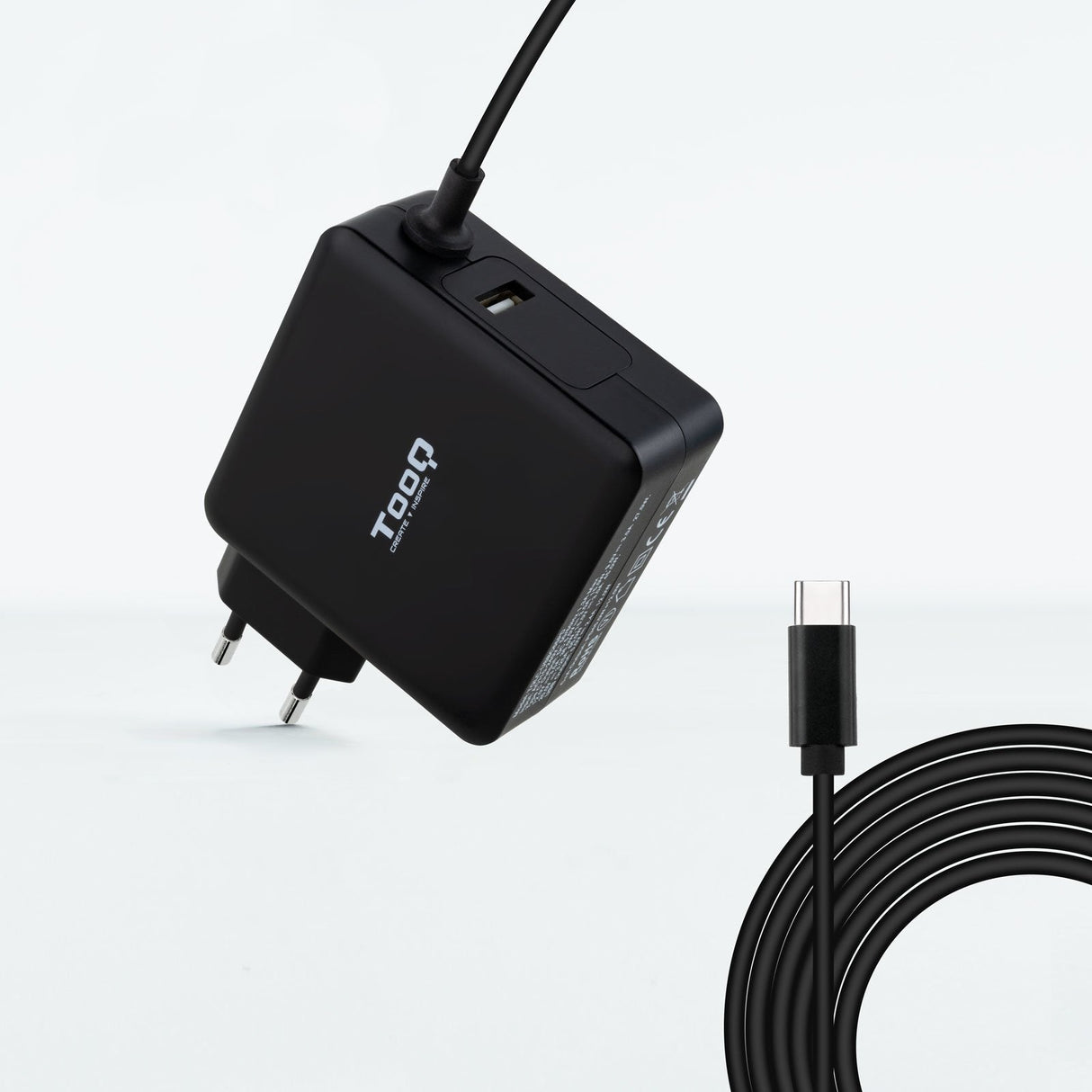 Tooq Cargador Universal Para Portatil 90w Usb-C - Compatible Con Pd - Cable De 1.80m