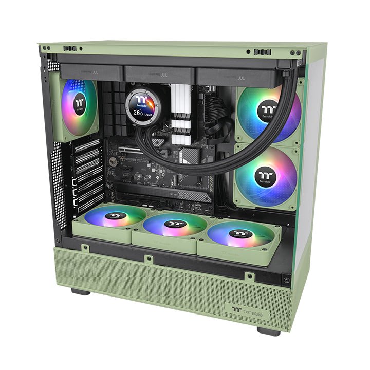 Ventilador De Caja Pc Thermaltake Ct140 Ex Reverse Argb Sync   Verde Claro, Paquete De 3 Cl-F199-Pl14mg-A