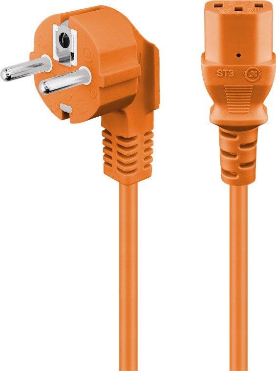 Cable Alimentacion Cee-7/7 90º Schuko A C13 5m Naranja