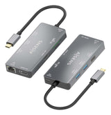 EAN 8435739901724 - AISENS ASUC-9P018-GR base para portátil y replicador de puertos Alámbrico USB 3.2 Gen 1 (3.1 Gen 1) Type- imagen 3