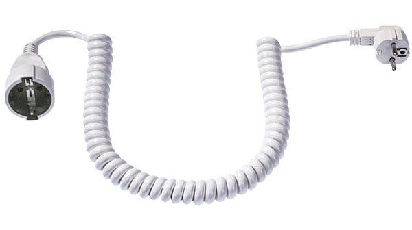 Bachmann Extensión Espiral Contacto Protector Pvc 4m Blanco