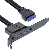 Soporte De Ranura Inline 2x Usb 3.0 A Hembra A Enchufe De Placa Base Interno 0,5 M
