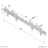 Soporte De Pared Neomounts Pro Wah 32-55 "2tft 2xhori Negro Max.30kg