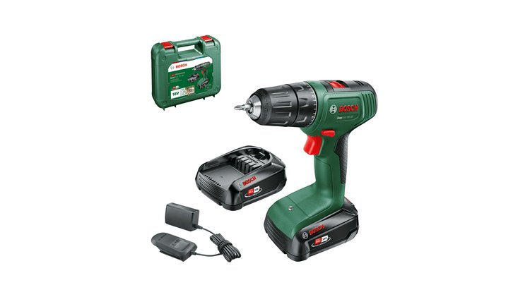 Taladro  Bosch  Inalámbrico Easydrill 18v-40 Verde/Negro, 2x Batería Li-Ion 1,5ah, Maletín, Power For All Alliance 06039d8002