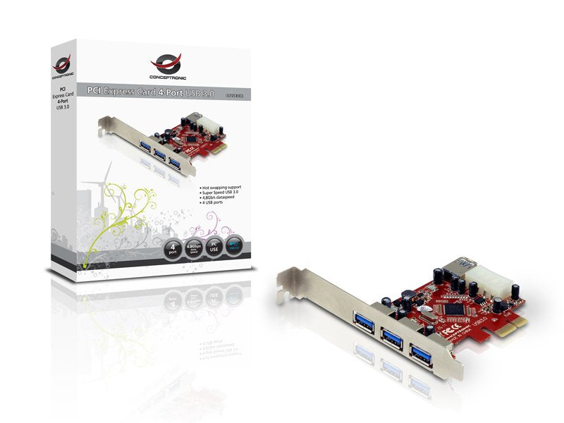 Conceptronic Controladora Usb 3.0 Por Pci Expres 3 Puertos Externos Y 1 Interno C05-138