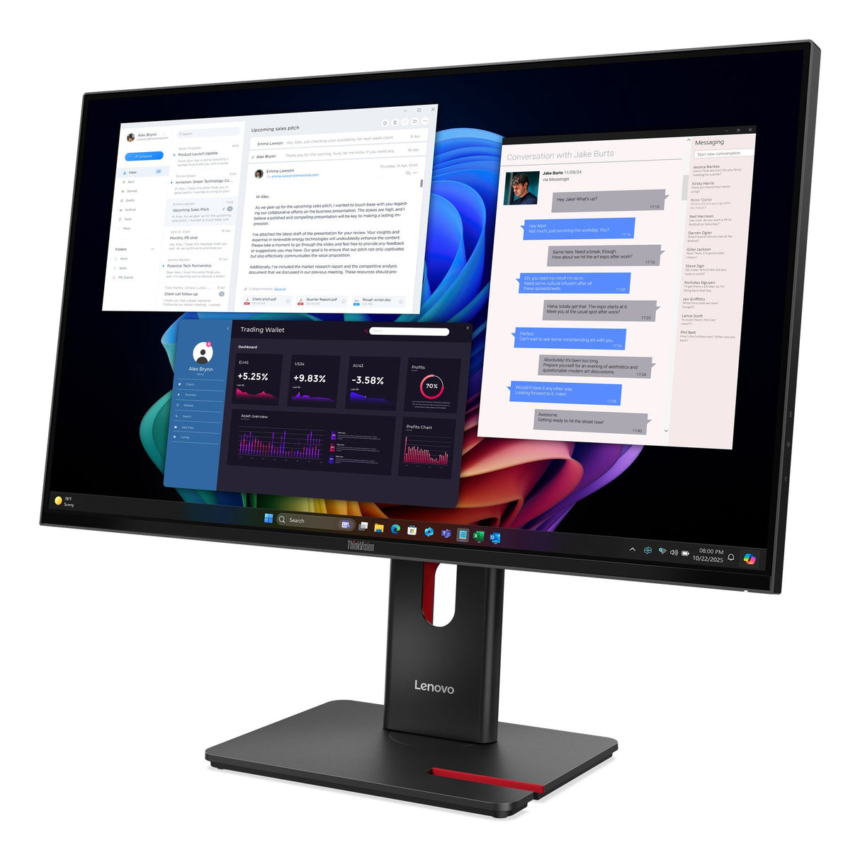 EAN 0198156725981 - Lenovo ThinkVision T27UD-40 pantalla para PC 68,6 cm (27") 3840 x 2160 Pixeles 4K Ultra HD LCD Negro imagen 3