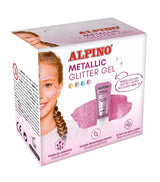 Alpino Gel Con Pururina Metallic Glitter Caja 6u Rosa