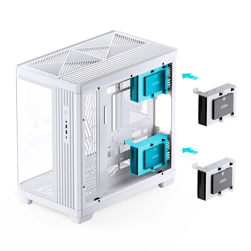 Caja Pc Jonsbo Tk-4 Midi-Tower, Atx, Tempered Glass - Blanco