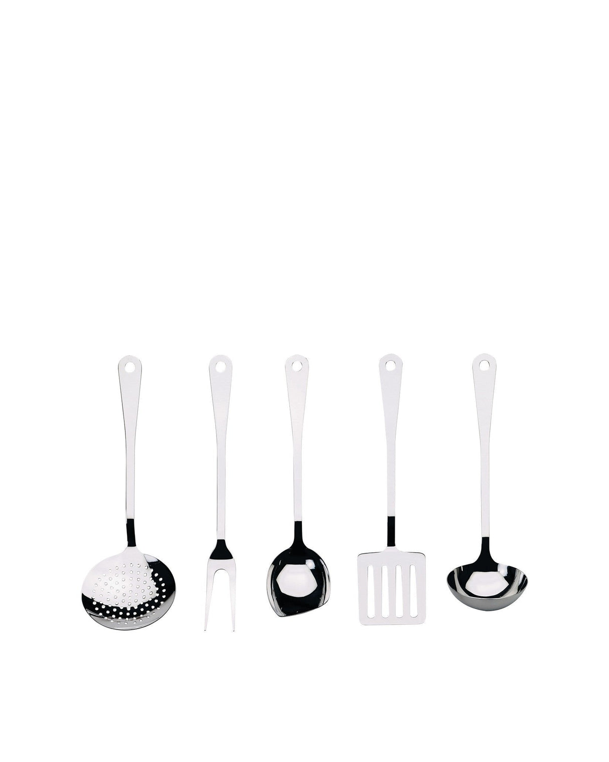 Alessi Ajm19s5 L Ajm19s5 L Juego De Cubiertos De Cocina De Diseño, Acero Inoxidable, 5 Piezas